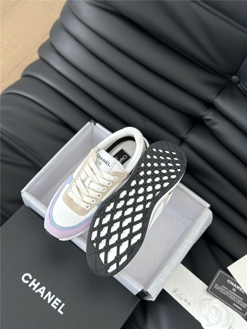 Ch**el suede lace-up sneakers