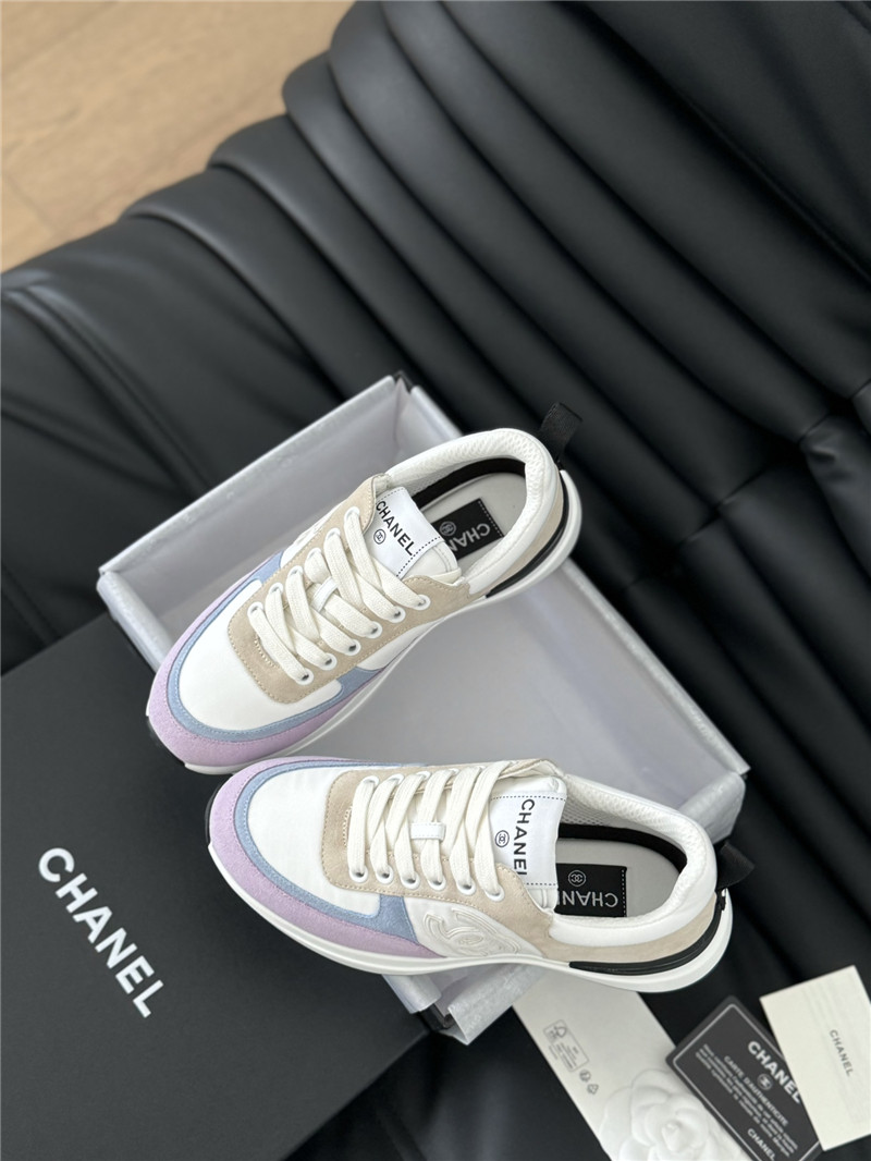 Ch**el suede lace-up sneakers