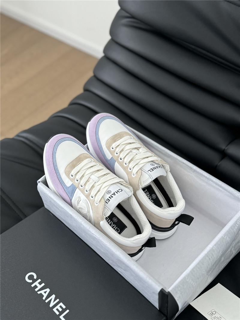 Ch**el suede lace-up sneakers