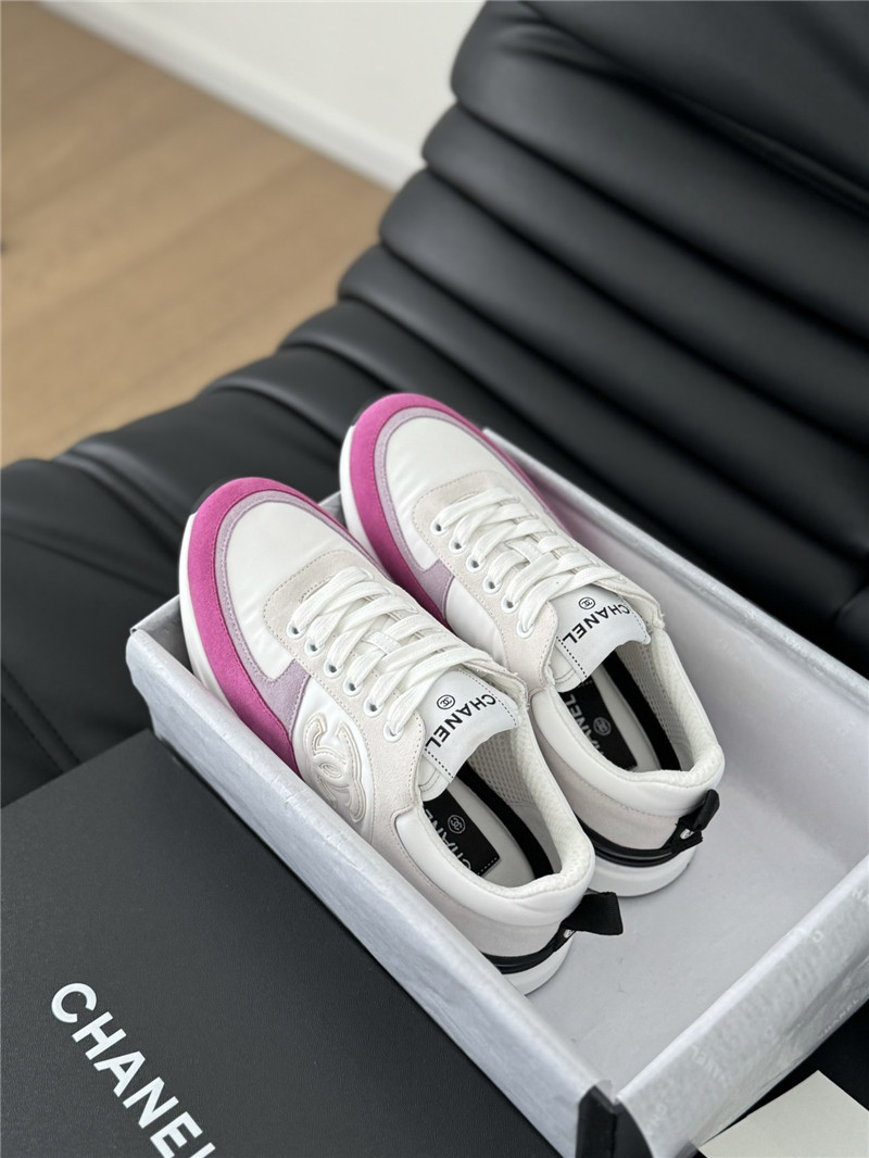 Ch**el suede lace-up sneakers for women