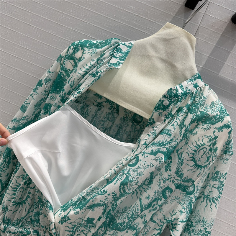 D10r jouy printed long-sleeved dress replica clothing sites