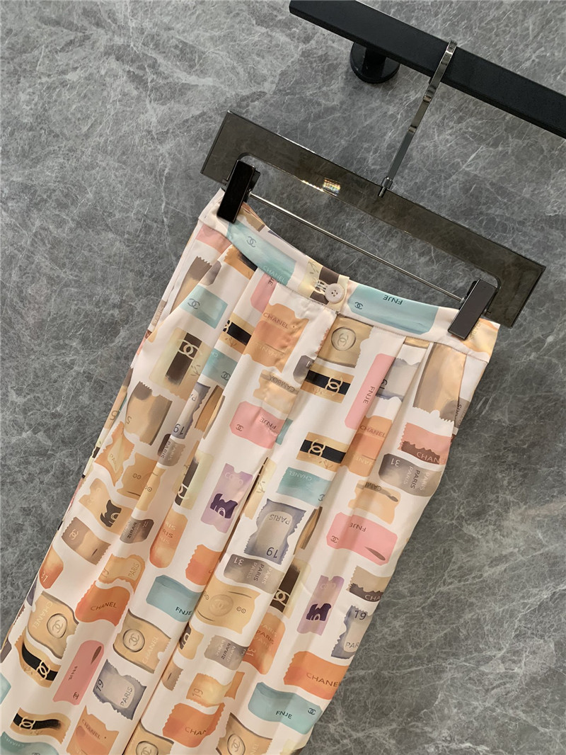 Ch**el label print casual trousers replica designer clothes