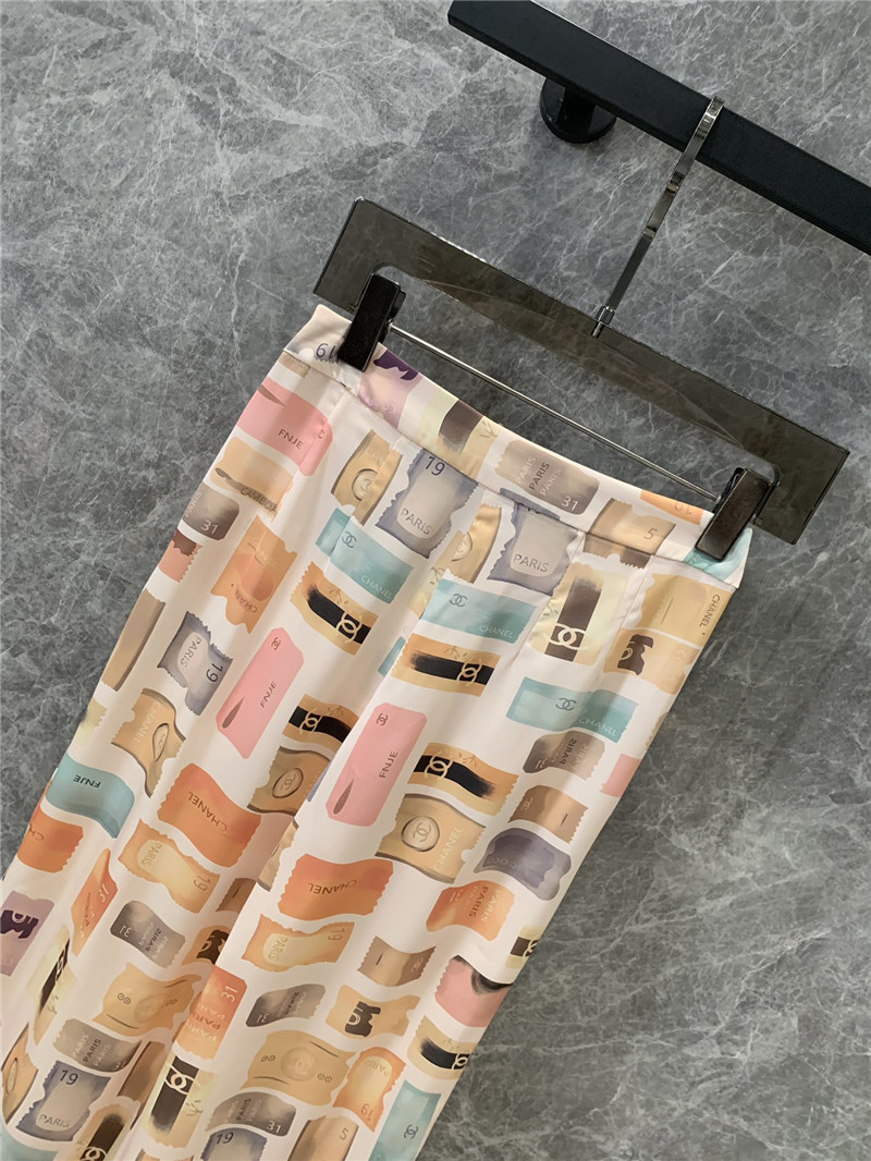 Ch**el label print casual trousers replica designer clothes