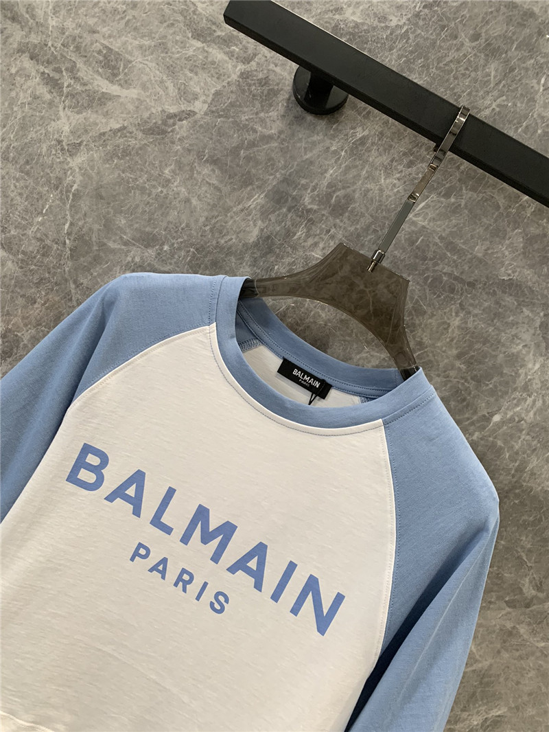 Balmain contrasting lettering short-sleeved T-shirt replica clothing