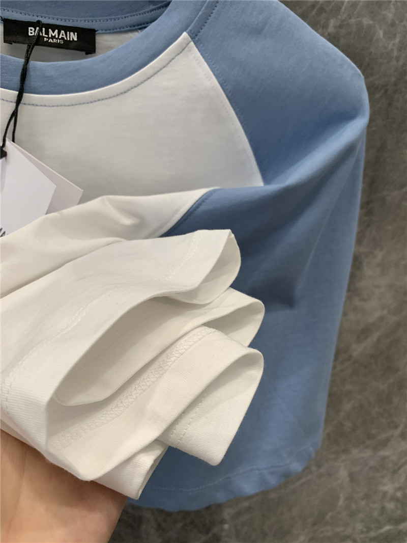 Balmain contrasting lettering short-sleeved T-shirt replica clothing