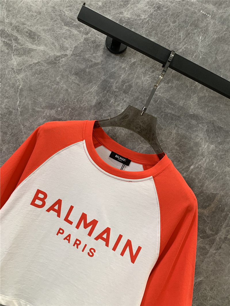 Balmain contrasting lettering short-sleeved T-shirt replica clothing