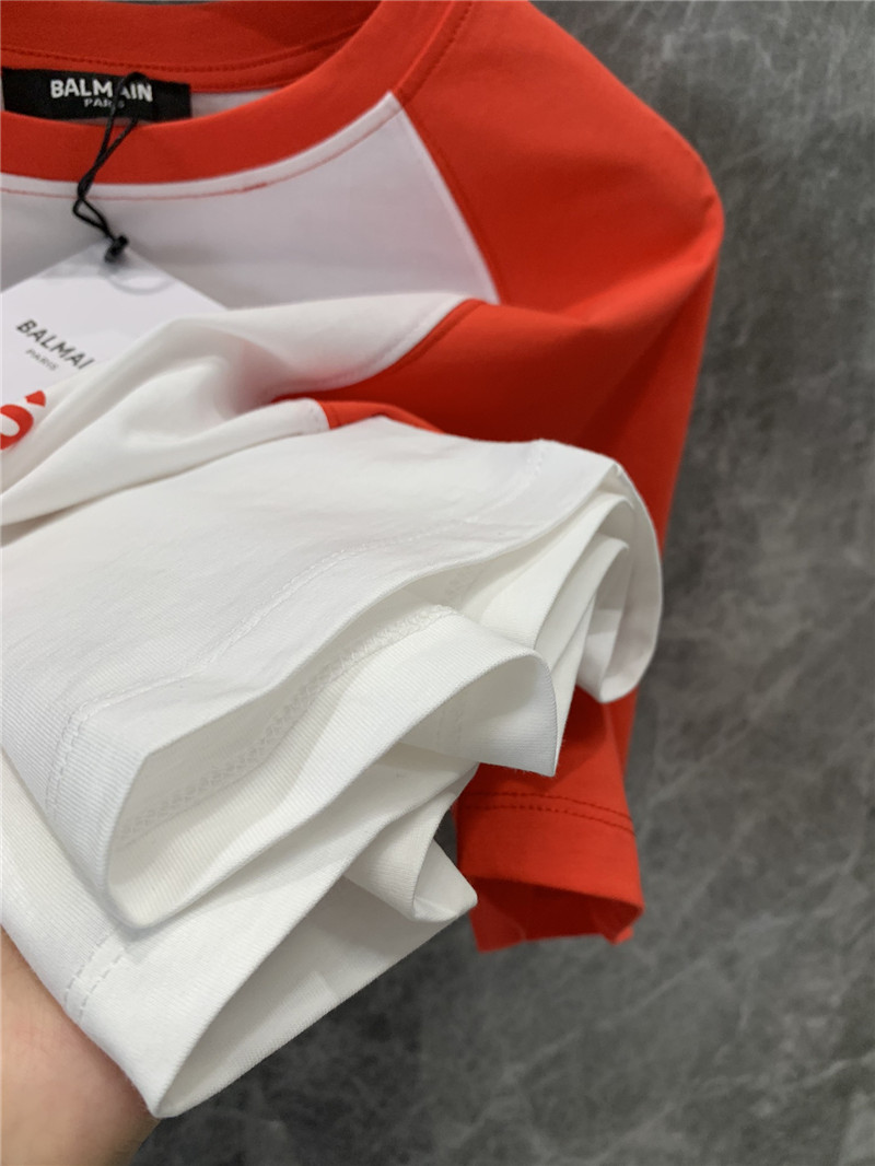 Balmain contrasting lettering short-sleeved T-shirt replica clothing