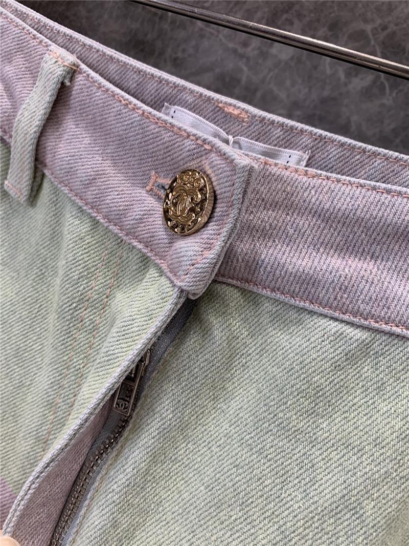 Ch**el color block denim trousers replica d&g clothing