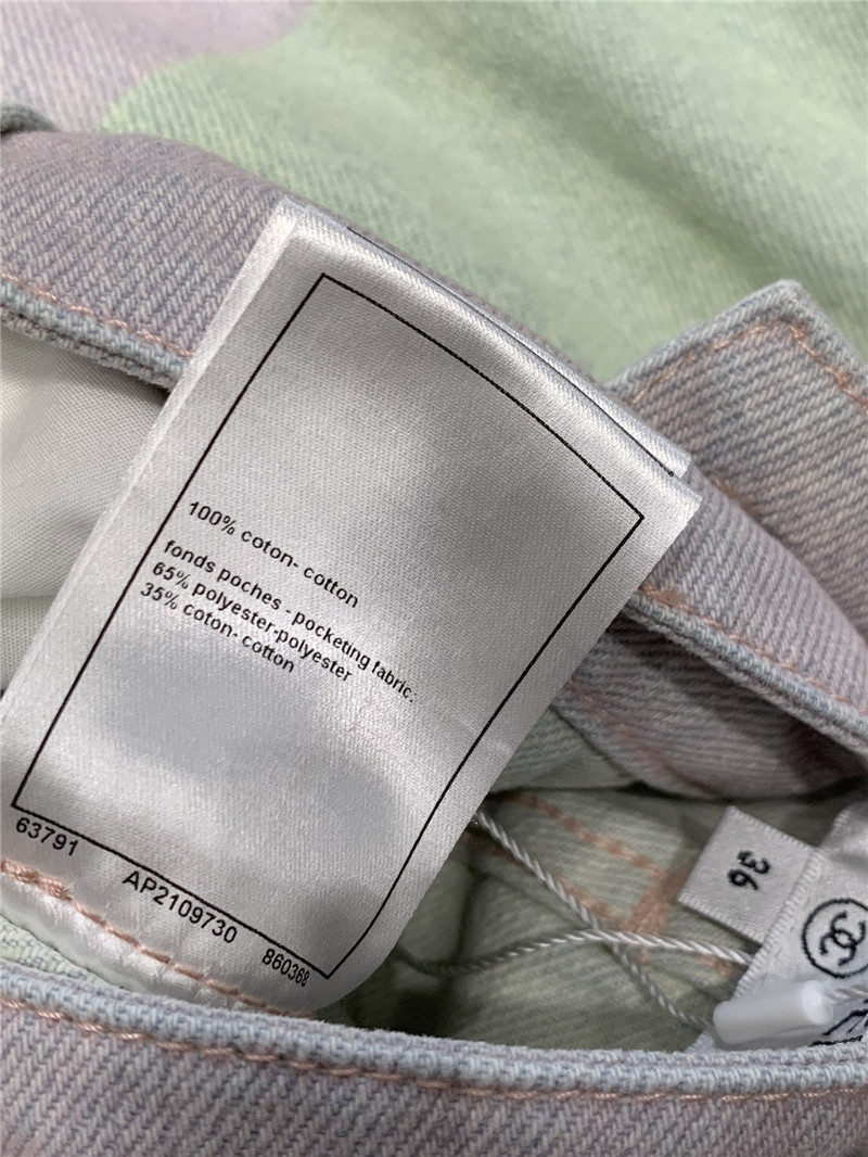 Ch**el color block denim trousers replica d&g clothing