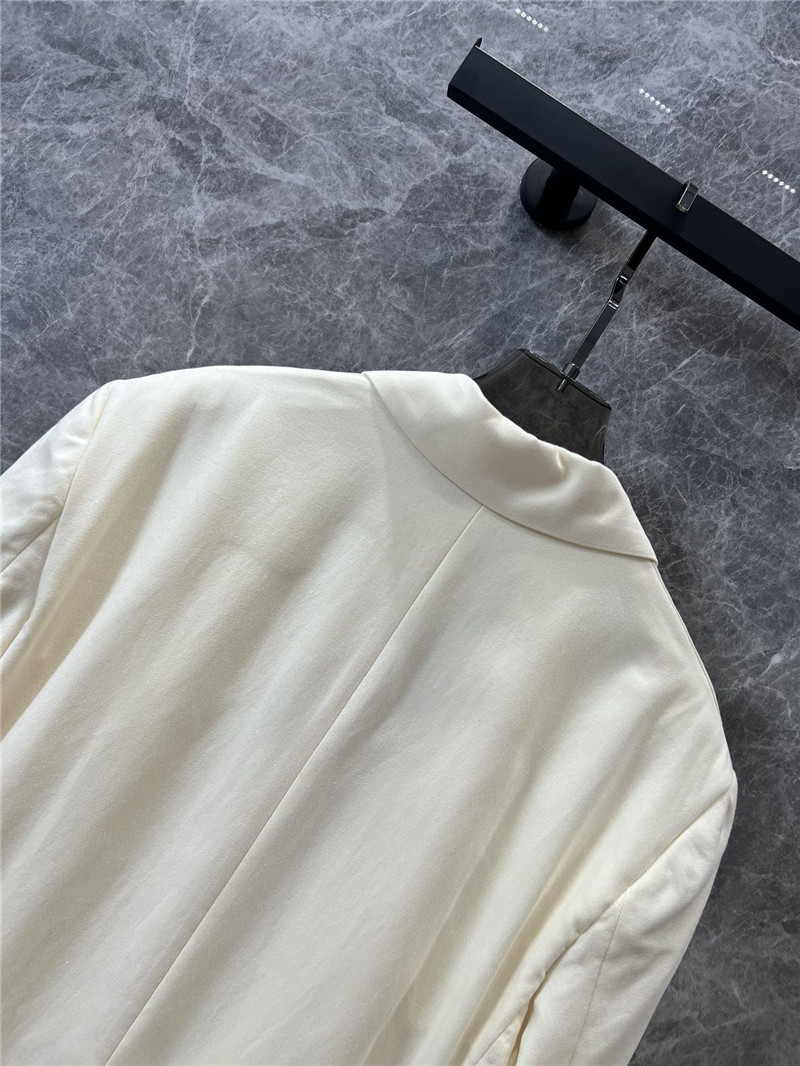 M1um1u lapel single-breasted white suit jacket replica clothes