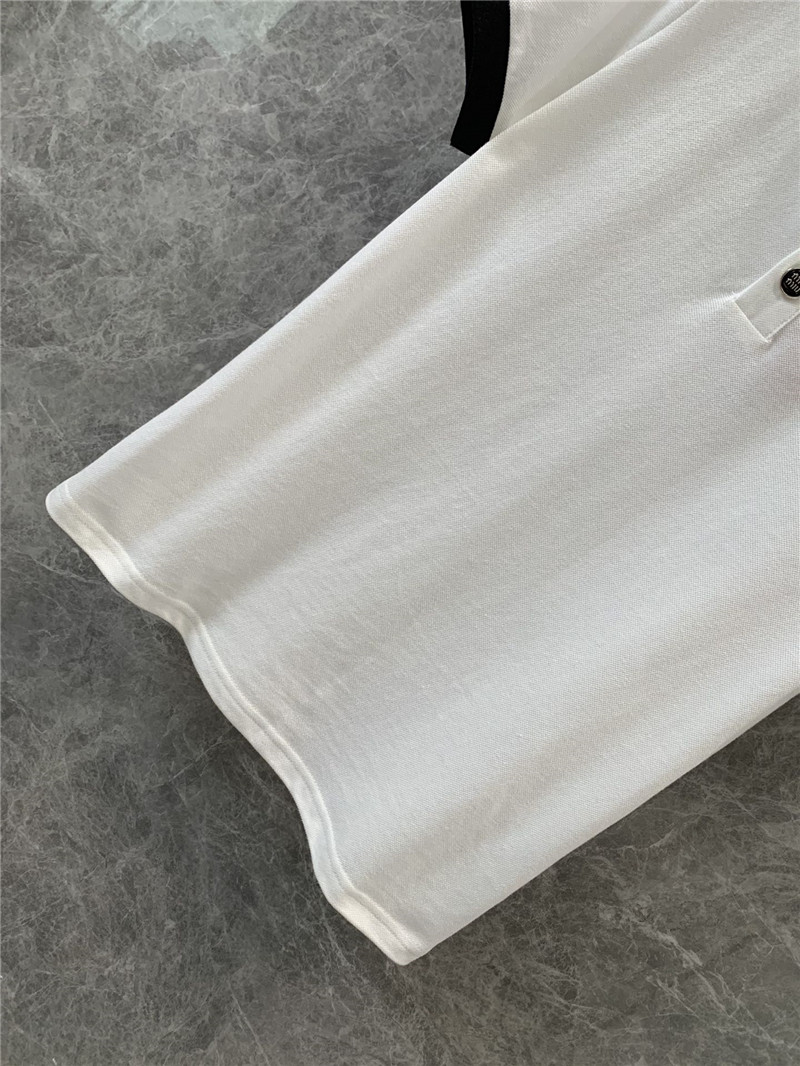 M1um1u lapel polo short-sleeved top replica clothing sites