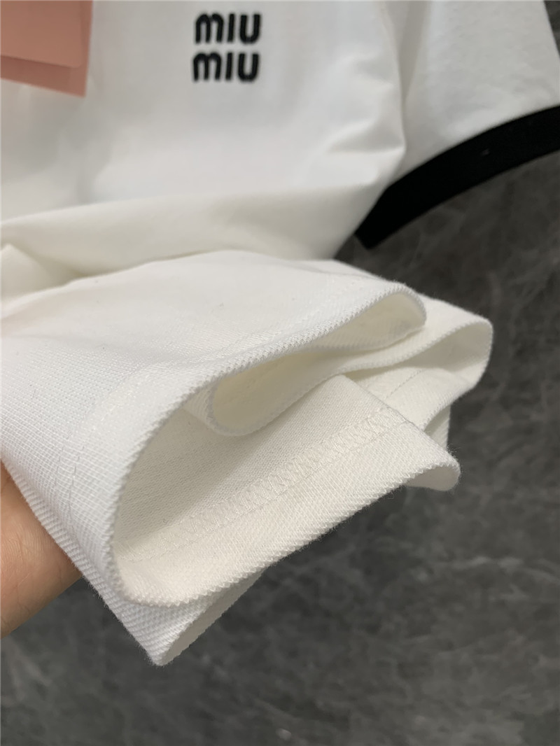 M1um1u lapel polo short-sleeved top replica clothing sites