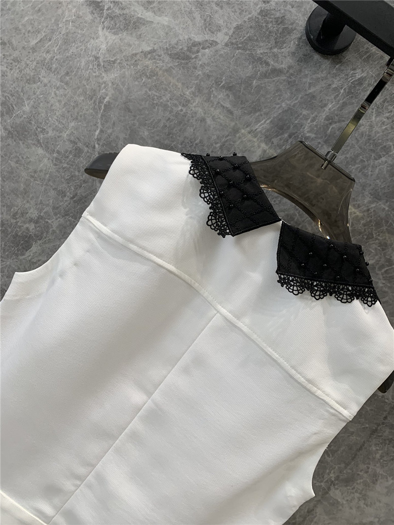 Ch**el beaded collar vest small jacket replica d&g clothing