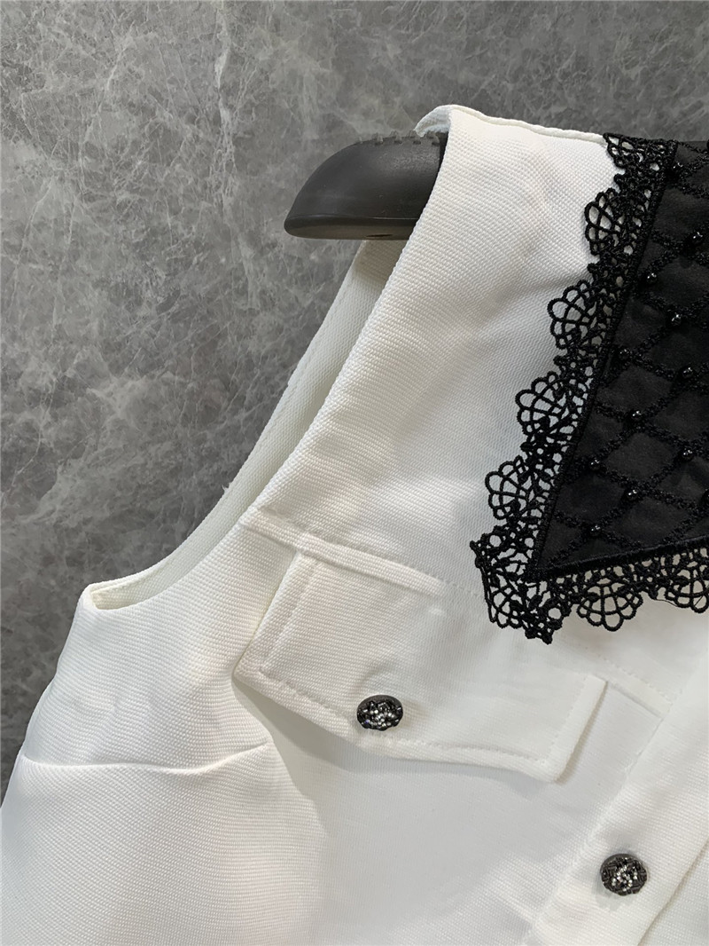 Ch**el beaded collar vest small jacket replica d&g clothing