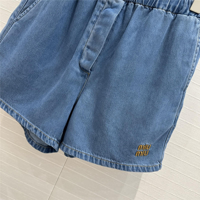 M1um1u retro primary blue soft denim shorts replicas clothes