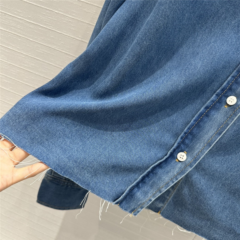 M1um1u retro original blue soft denim short shirt replica clothes