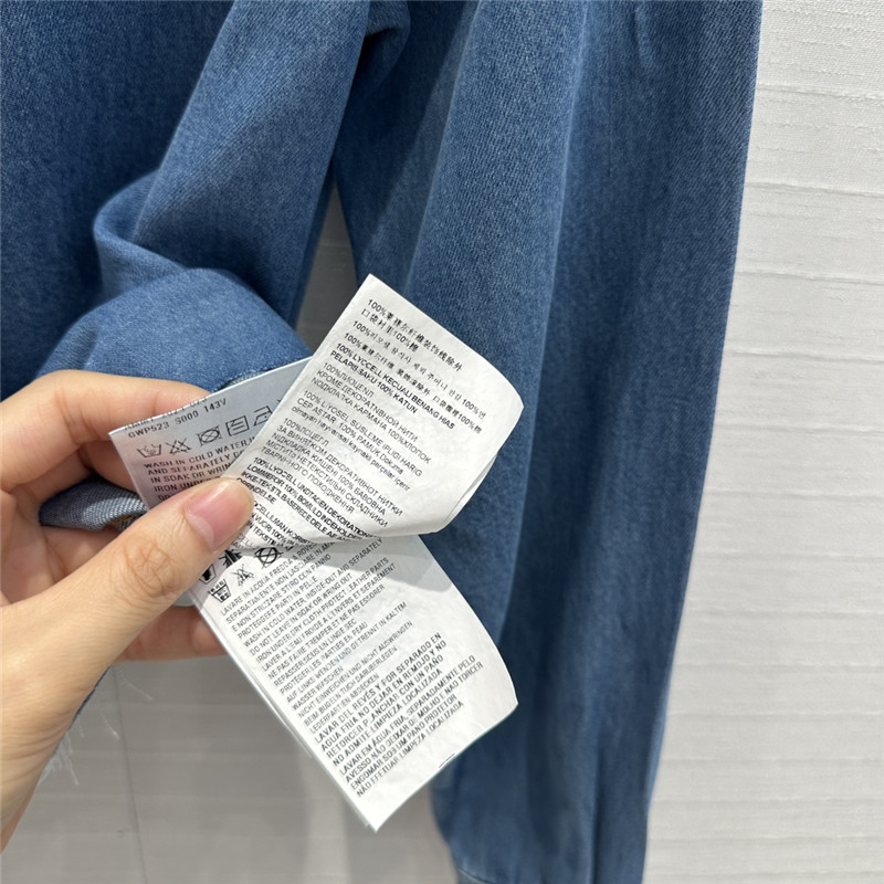 M1um1u retro original blue soft denim short shirt replica clothes