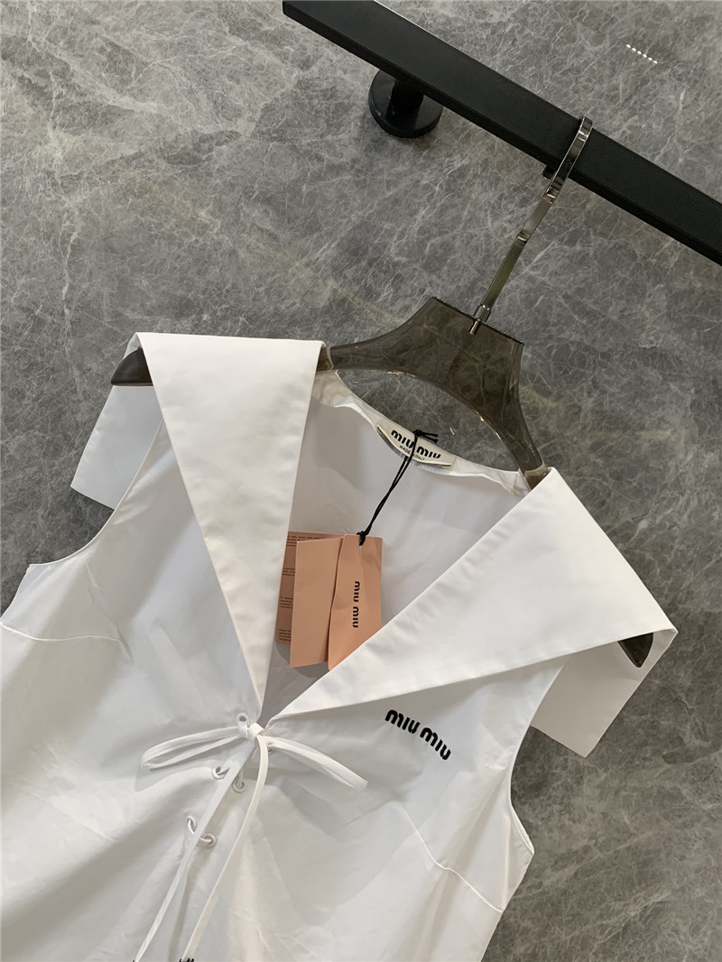 M1um1u navy collar tie shirt replica designer clothing websites