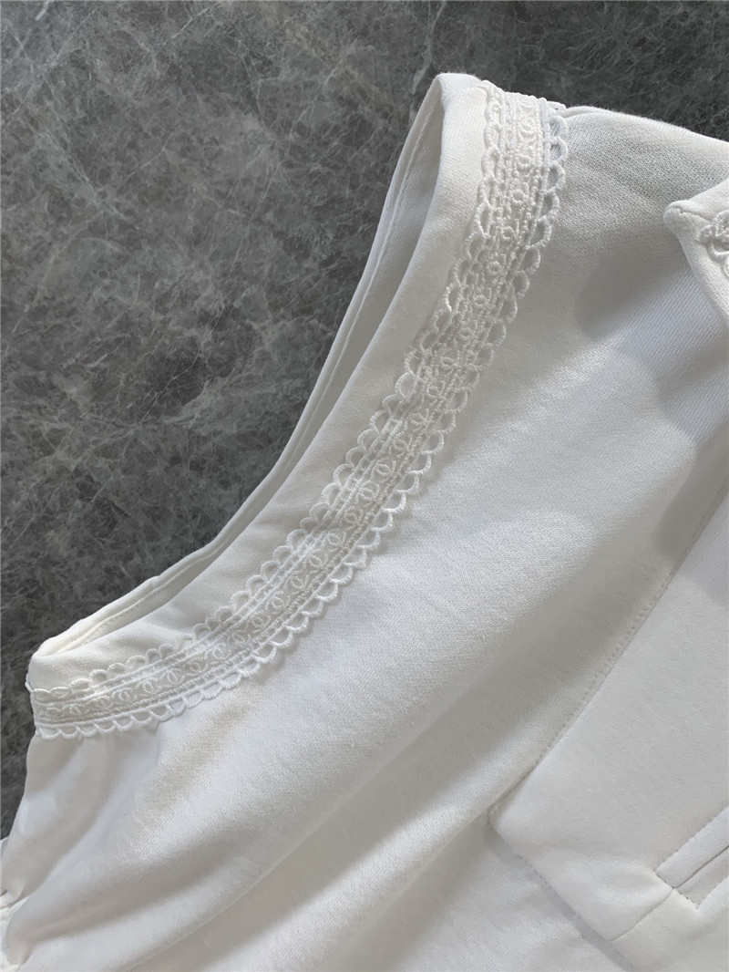 Ch**el letter hollow lace waist sleeveless top replica clothes