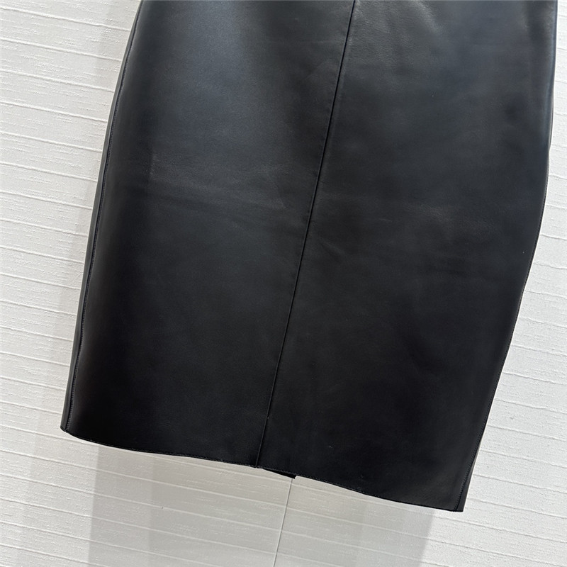 Pra*a midi leather skirt replica d&g clothing