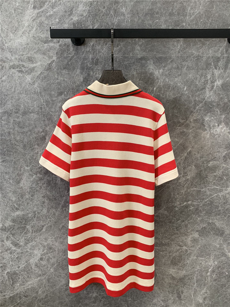 Gvc*1 red and white striped polo collar dress replica clothes