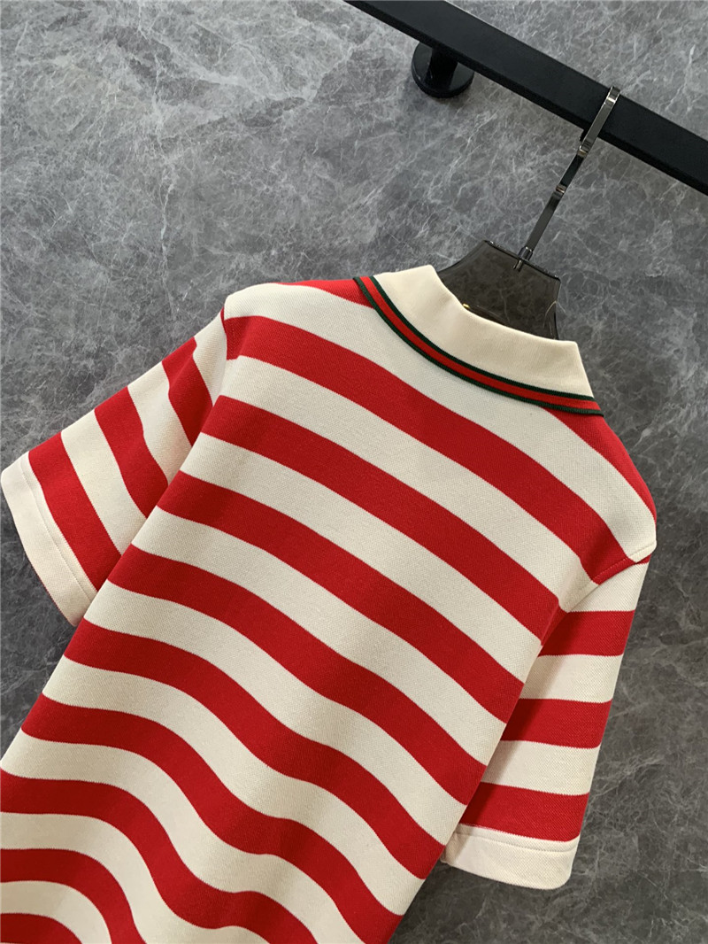 Gvc*1 red and white striped polo collar dress replica clothes
