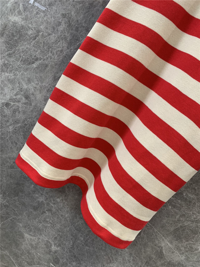 Gvc*1 red and white striped polo collar dress replica clothes