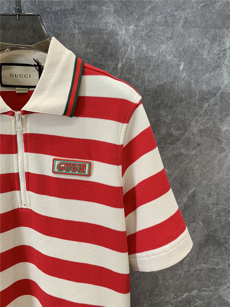 Gvc*1 red and white striped polo collar dress replica clothes