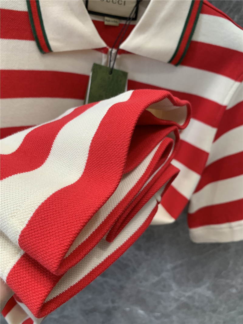 Gvc*1 red and white striped polo collar dress replica clothes