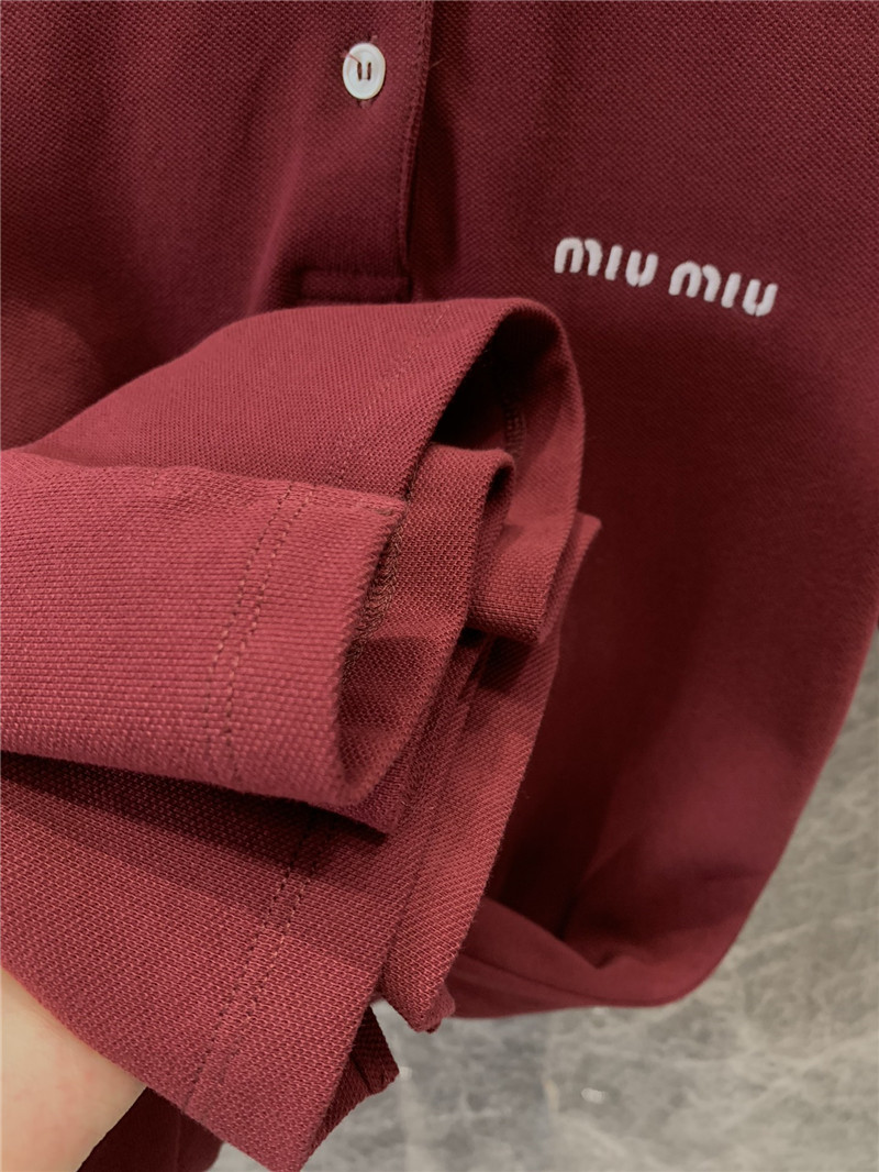 M1um1u lapel letter embroidered casual dress replica clothes