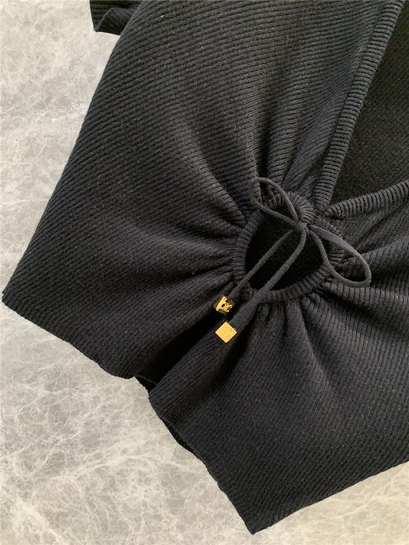 Ce1i*e lace-up v-neck knit top replica d&g clothing