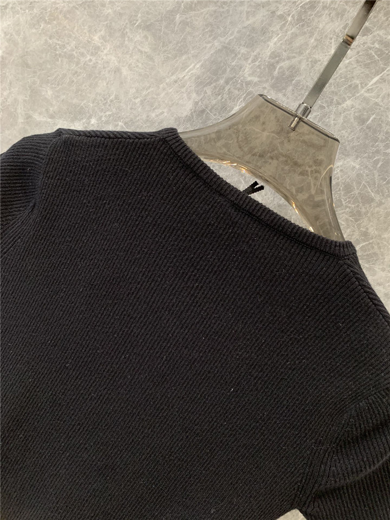 Ce1i*e lace-up v-neck knit top replica d&g clothing