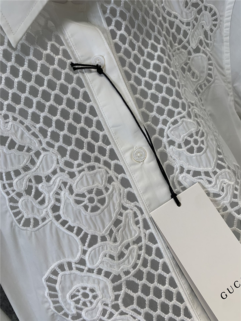 Gvc*1 mesh embroidered long-sleeved shirt replica clothing sites