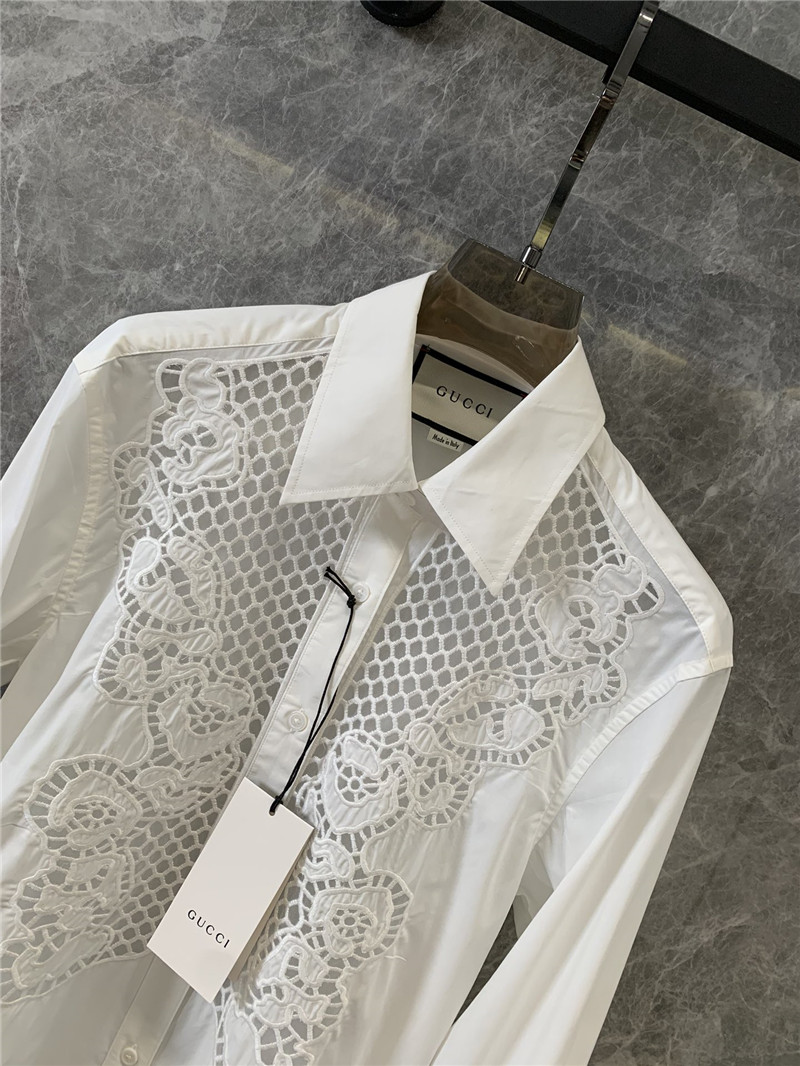 Gvc*1 mesh embroidered long-sleeved shirt replica clothing sites