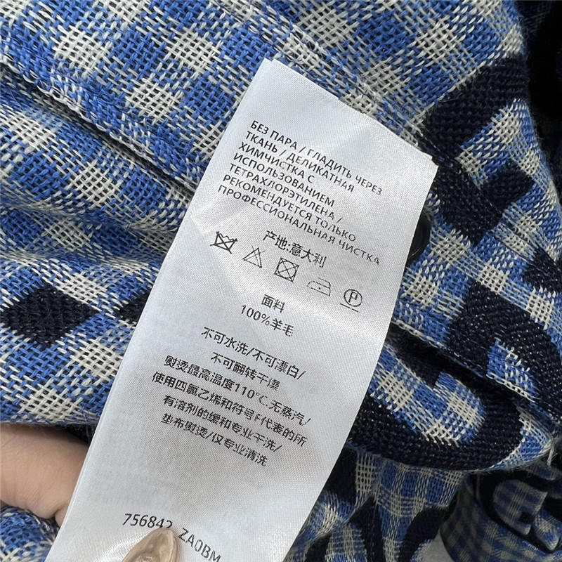 Gvc*1 haze blue fine check long-sleeved shirt replicas clothes