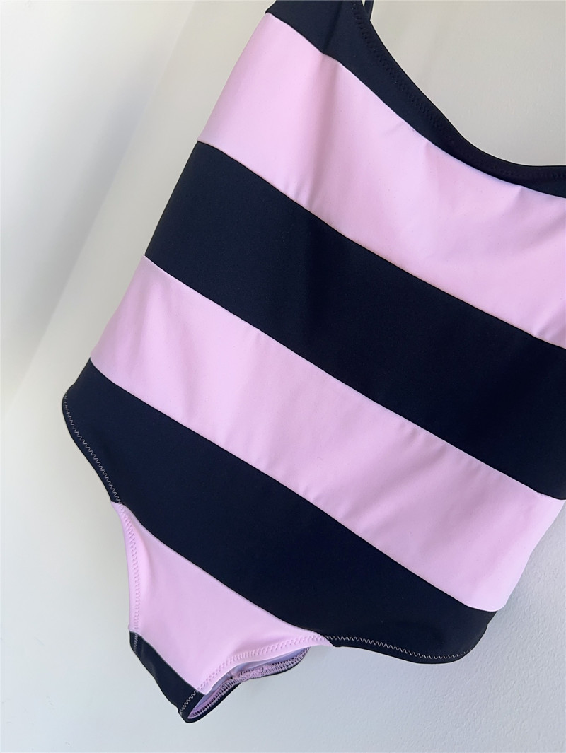Ch**el contrast striped swimsuit replica d&g clothing