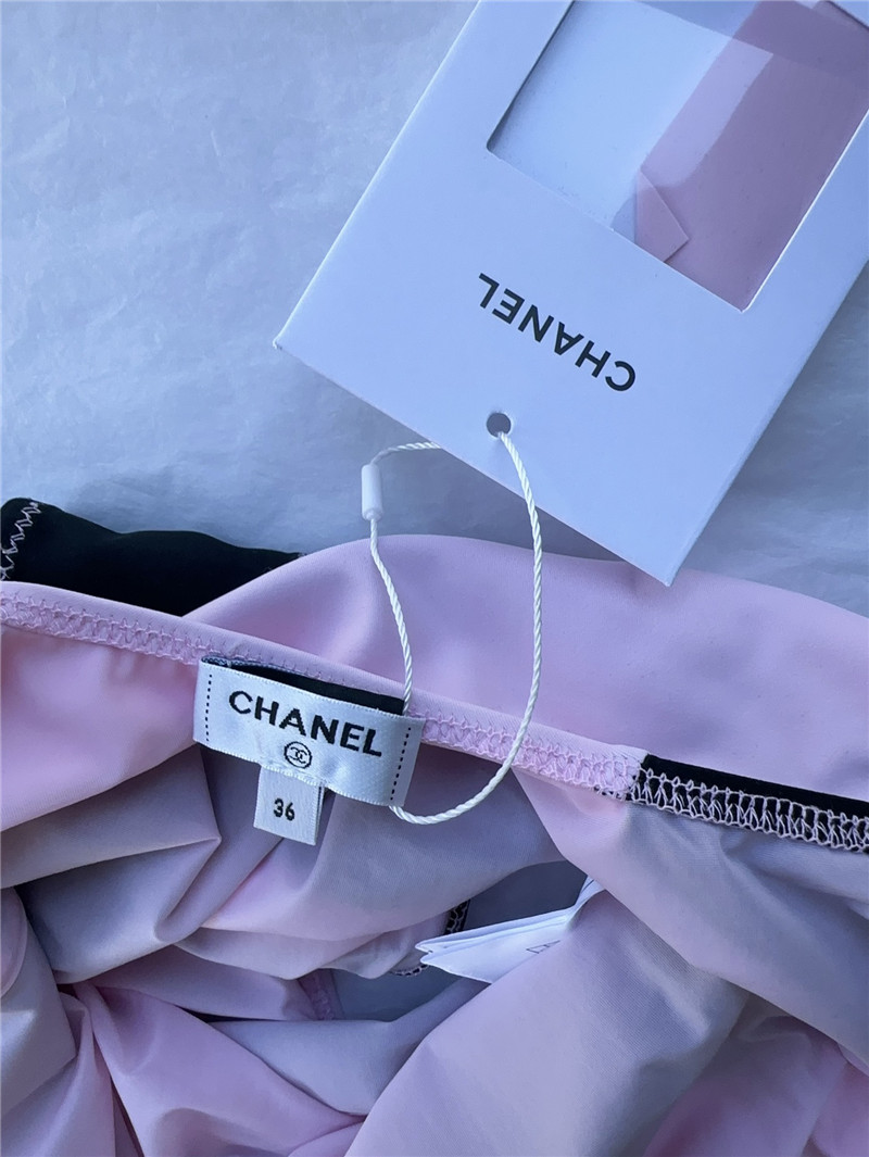 Ch**el contrast striped swimsuit replica d&g clothing