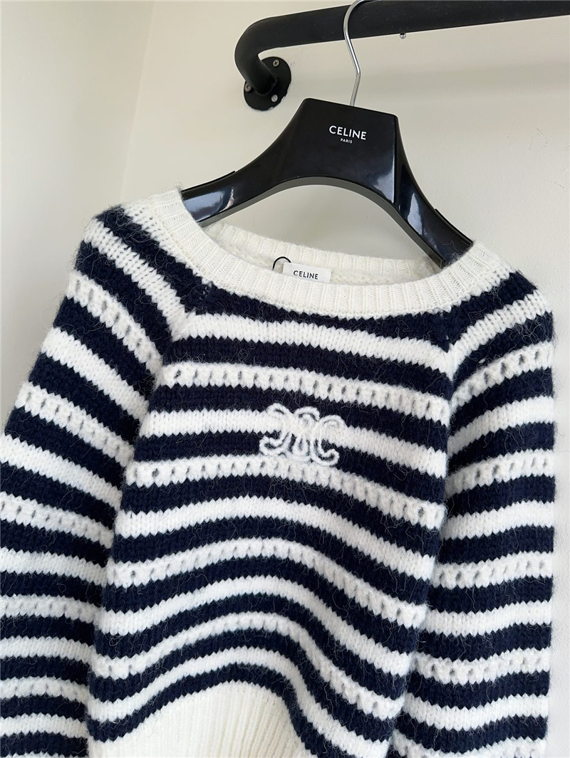 Ce1i*e striped crew neck knitted sweater replica d&g clothing