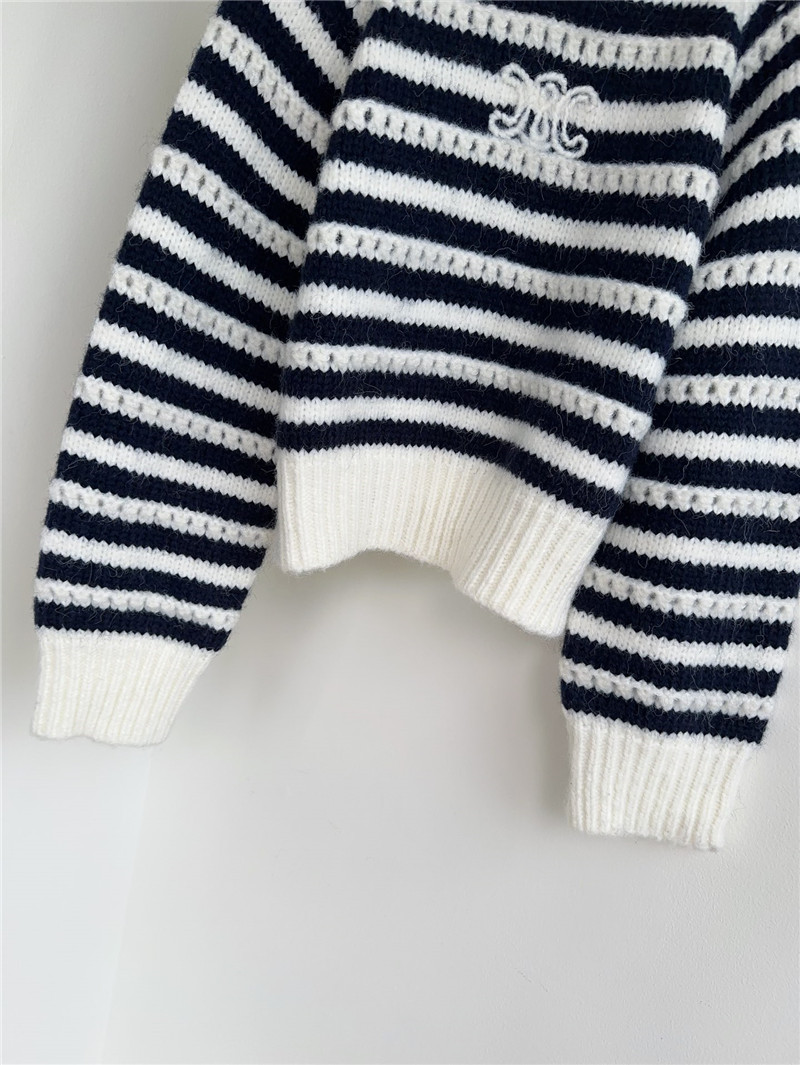 Ce1i*e striped crew neck knitted sweater replica d&g clothing