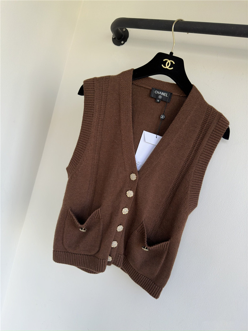 Ch**el double pocket vest replicas clothes