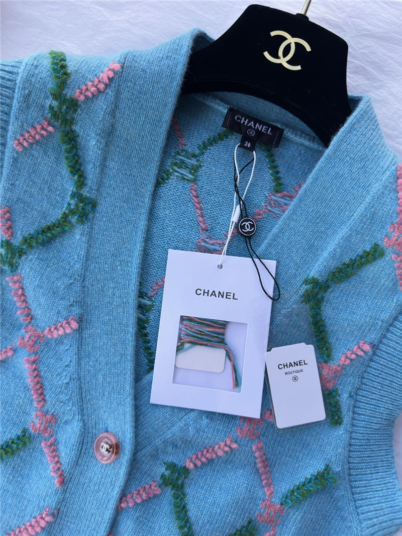 Ch**el contrast plaid knitted vest replica clothing sites