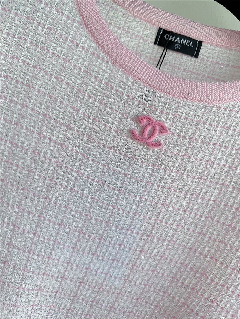 Ch**el logo jacquard top cheap replica designer clothes