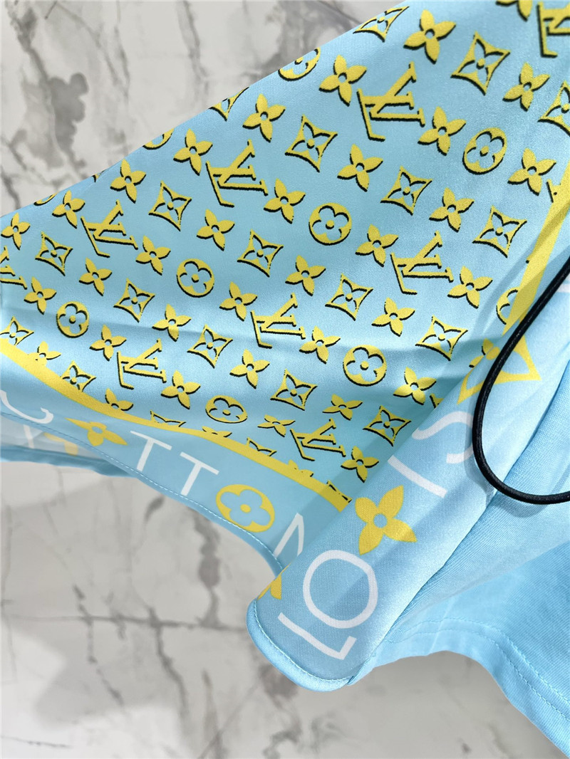 l0vis Vvtt0n lv blue patchwork dress replicas clothes