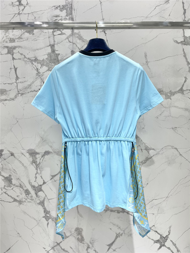 l0vis Vvtt0n lv blue patchwork dress replicas clothes