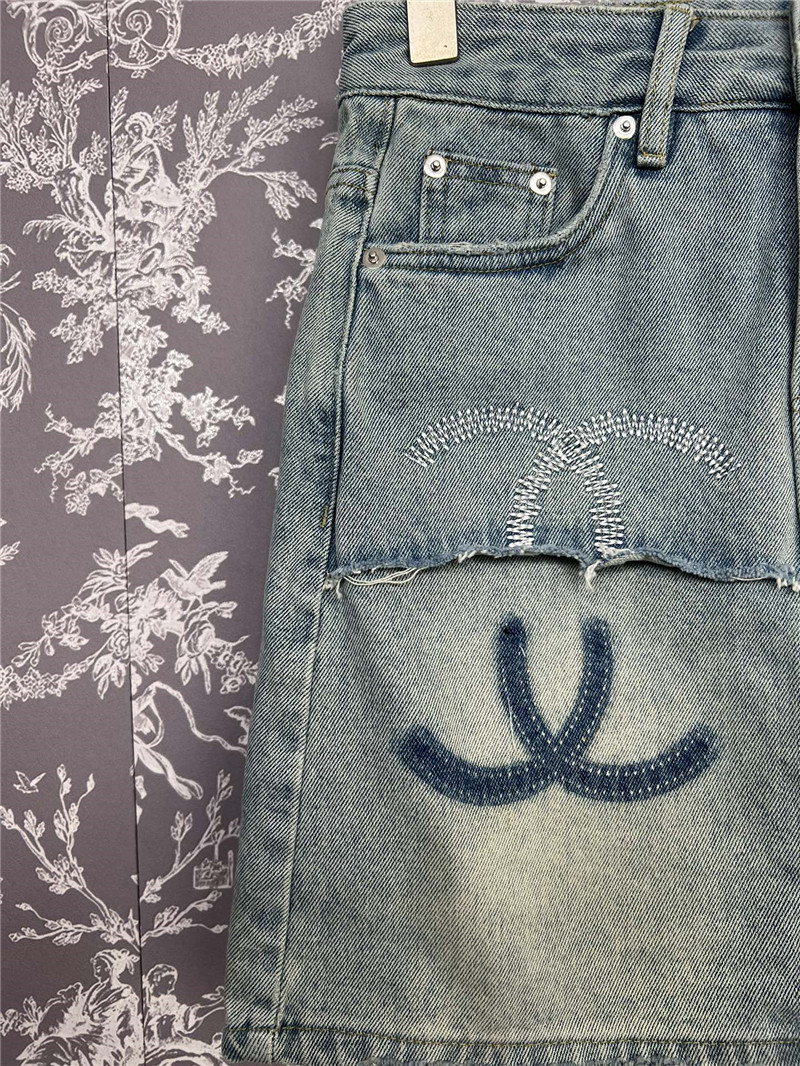 Ch**el gradient denim mini skirt