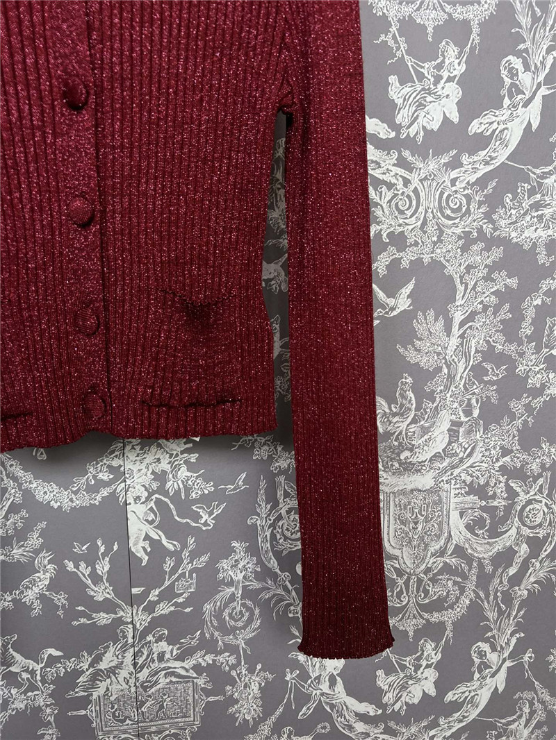 Gvc*1 burgundy ribbed cropped cardigan