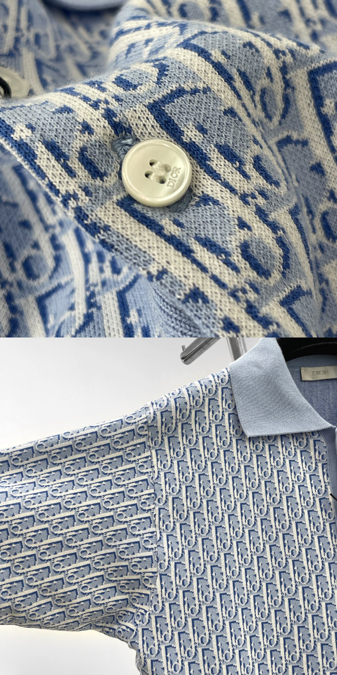 D10r knitted jacquard lapel short-sleeved replicas clothes