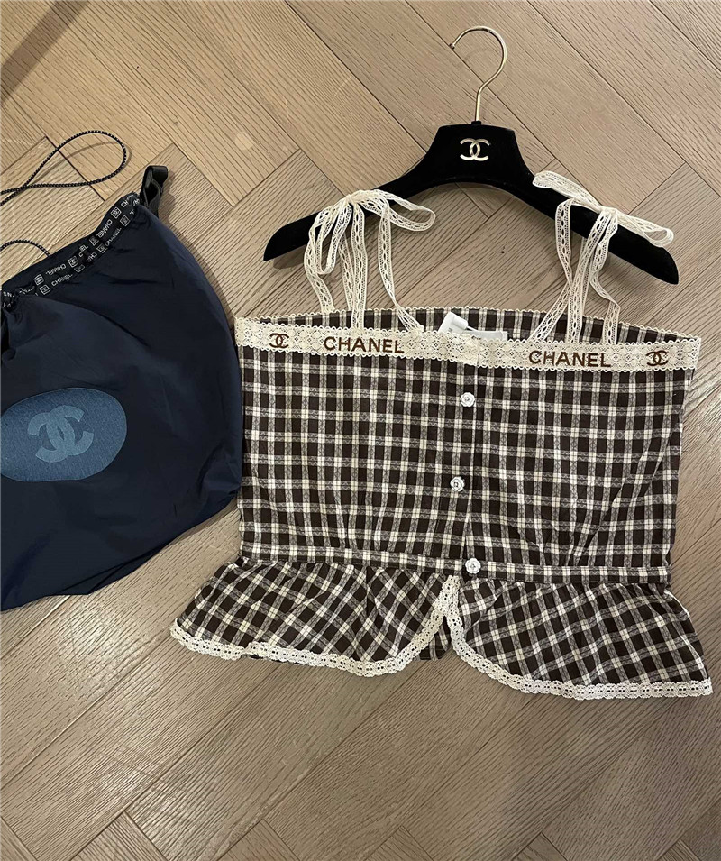 Ch**el plaid tank top replica d&g clothing