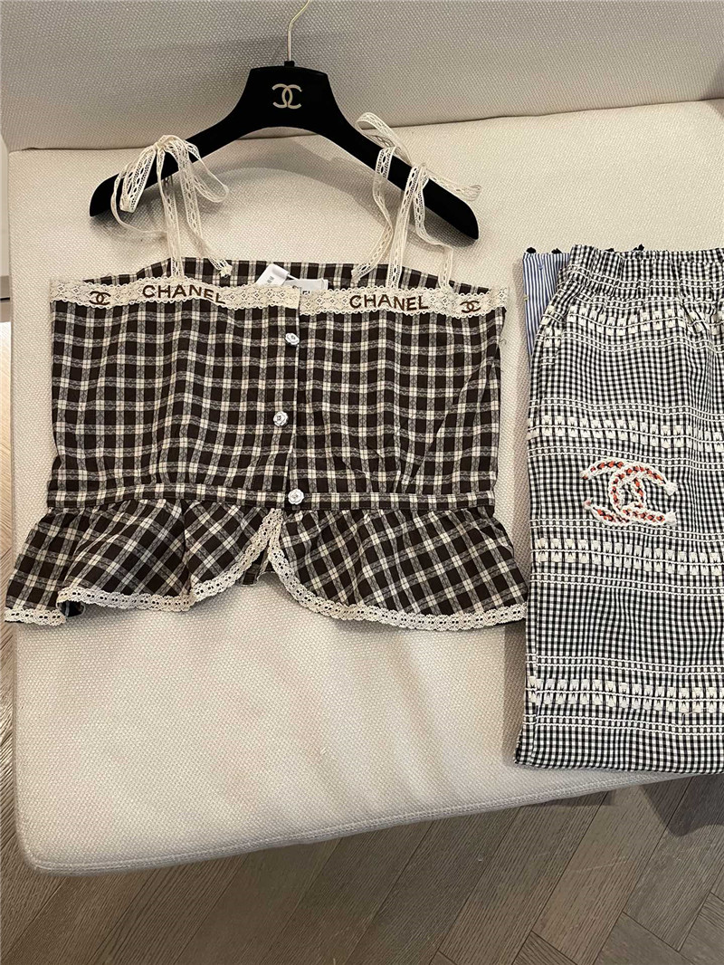 Ch**el plaid tank top replica d&g clothing