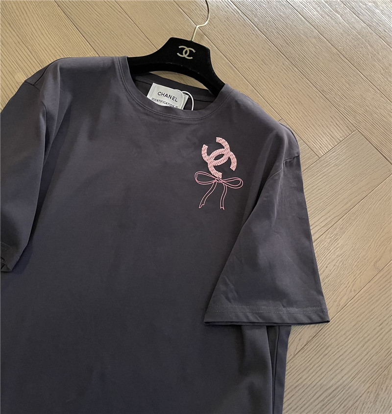 Ch**el loose-fitting printed short-sleeved replica clothes